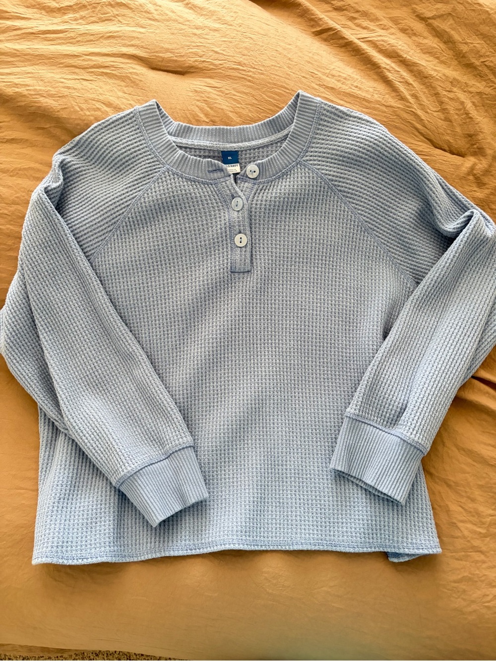 Waffle Knit Henley Top